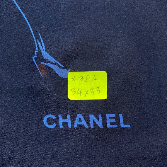 Vintage Chanel Silk Scarf , Chanel Silk Muffler, Vintage Chanel