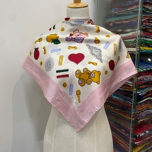 Vintage Moschino Silk Scarf Moschino Silk Muffler Vintage Moschino Silk Neck Scarf Moschino Silk Head Scarf Moschino Shawl