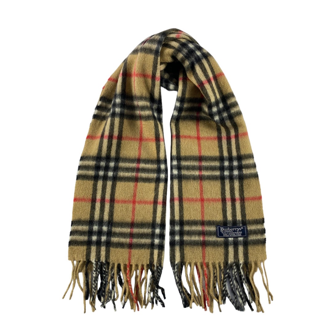 ハ*ナ様 ヴィンテージ　Burberrys pure cashmere マフラー 美品✨バーバリーズ ピュアカシミヤ 白タグ ヴィンテージ マフラー