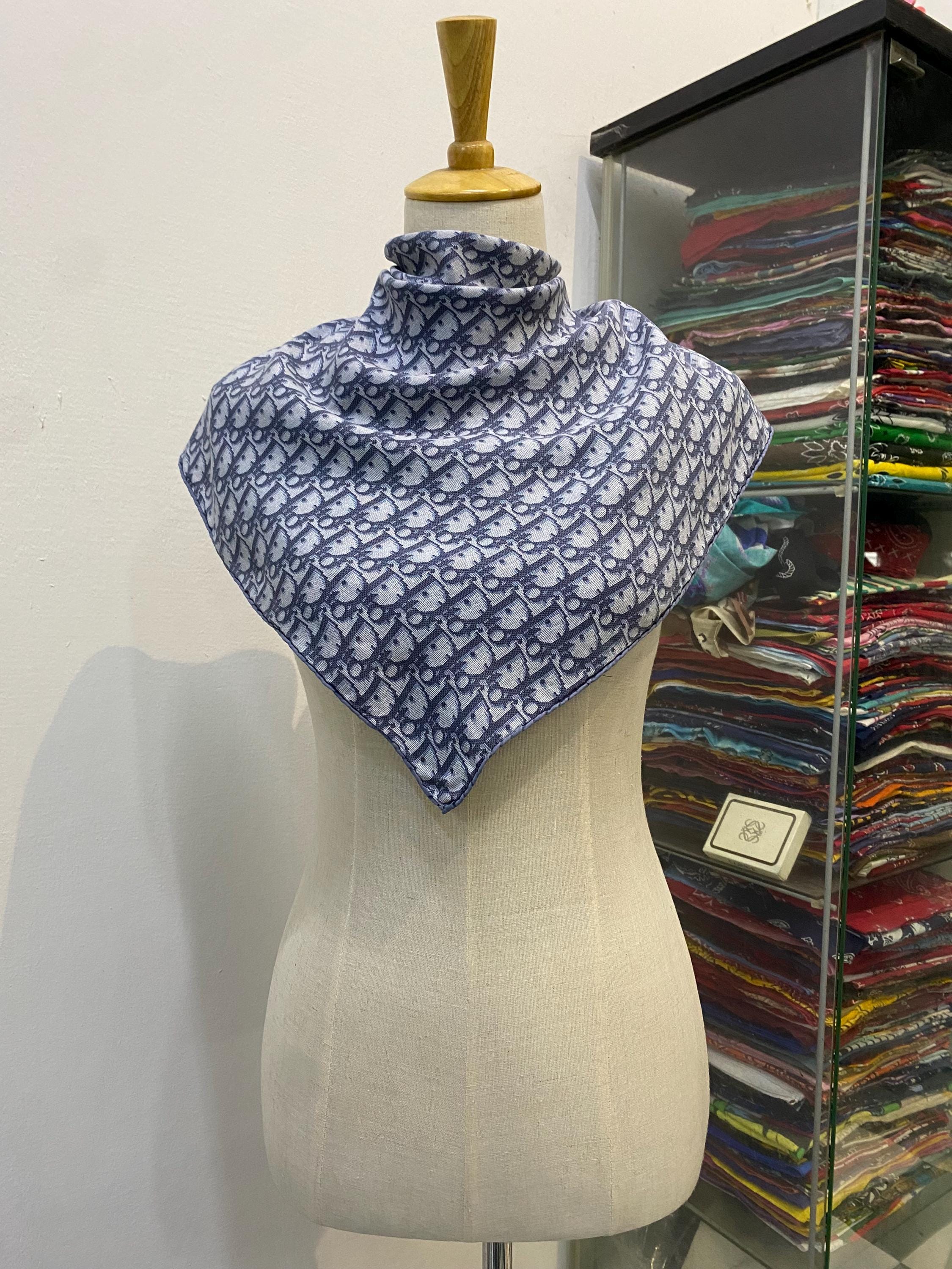 小物 vintage Christian Dior silk100% scarf Vintage Christian Dior Silk Scarf Christian Dior Oblique Shawl