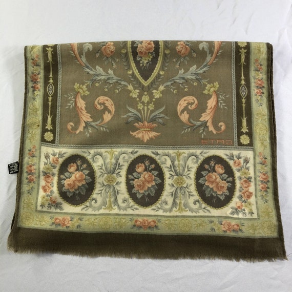 Vintage Etro Silk Scarf, Etro Paisley Scarf, Auth… - image 2