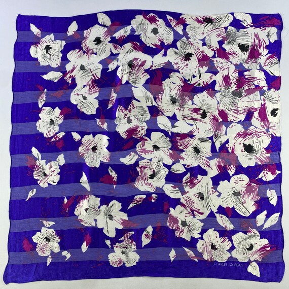 Foulard En Soie Vintage Charles JOURDAN-Paris - Multicolore, Style Rétro Chic