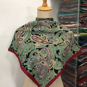 Vintage Silk Scarf, Twill Silk Scarf, Vintage Silk Muffler, Vintage Neck Scarf, Vintage Neck Accessories, Vintage Italian Silk Scarf,