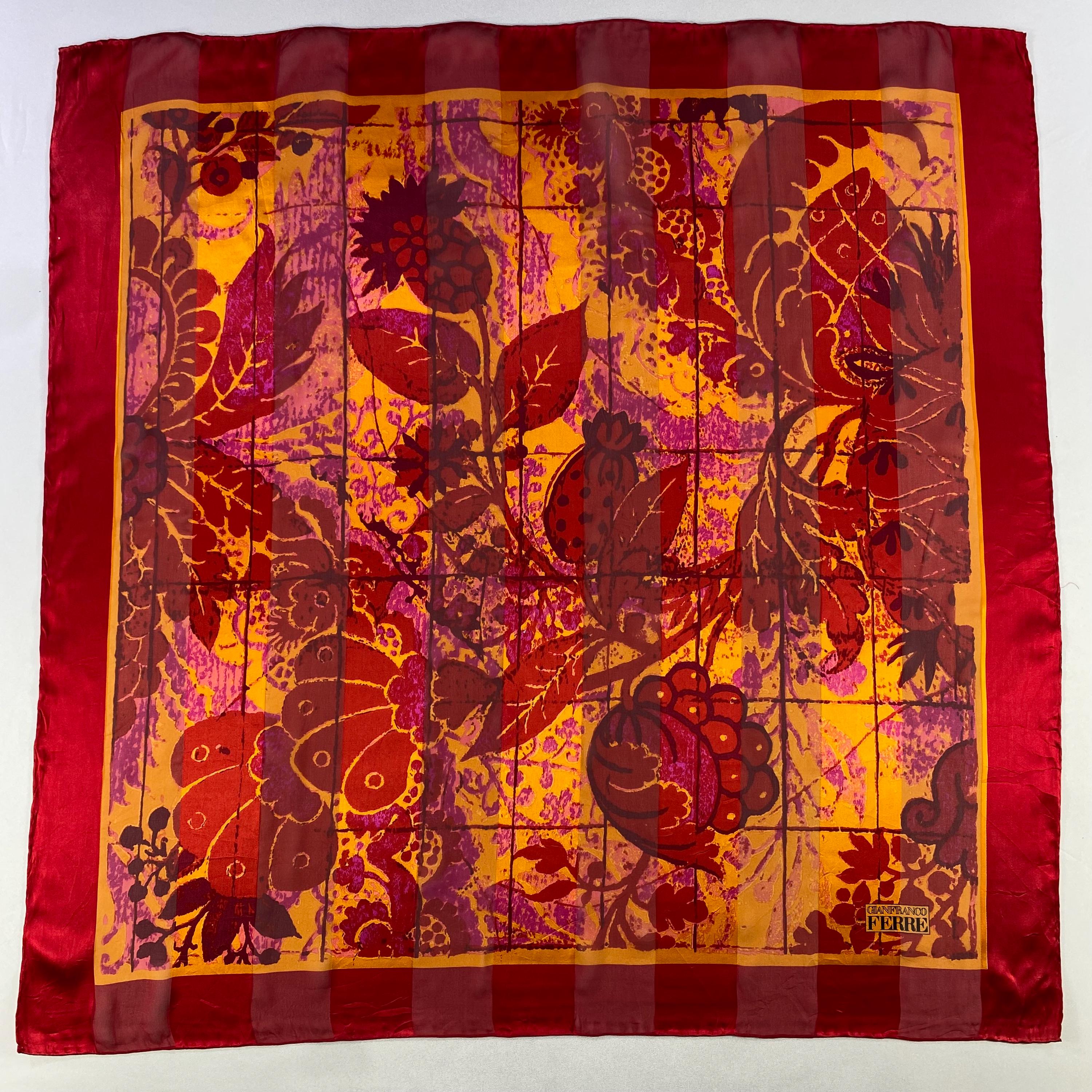 GIANFRANCO FERRE / スカーフ ストール シルク ヴィンテージ Buy Vintage Gianfranco Ferre Scarf, Twill Silk Scarf, Vintage Silk