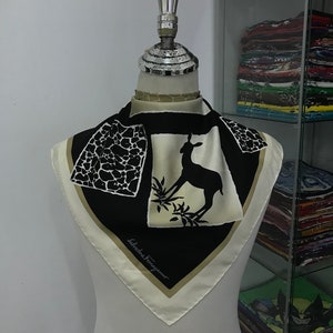 Vintage Salvatore Ferragomo Silk Stole,Salvatore Ferragomo Silk Scarf, Ferragomo Silk Muffler, Salvatore Ferragomo Floral Scarf