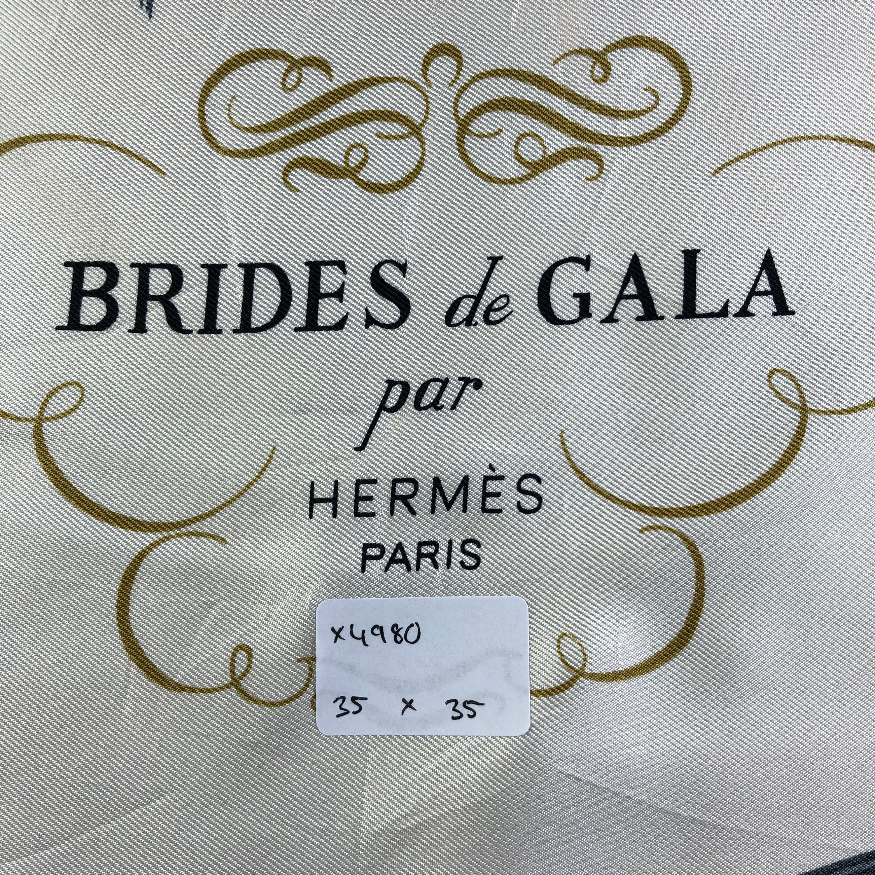 Hermès Black & White Brides de Gala Silk Scarf Hermes