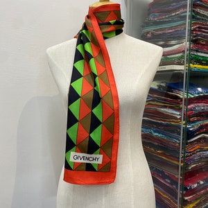Vintage Givenchy Silk Scarf Givenchy Neck Scarf Givenchy Silk Muffler Givenchy Big Logo Givenchy Neck Warmer Givenchy Silk Shawl