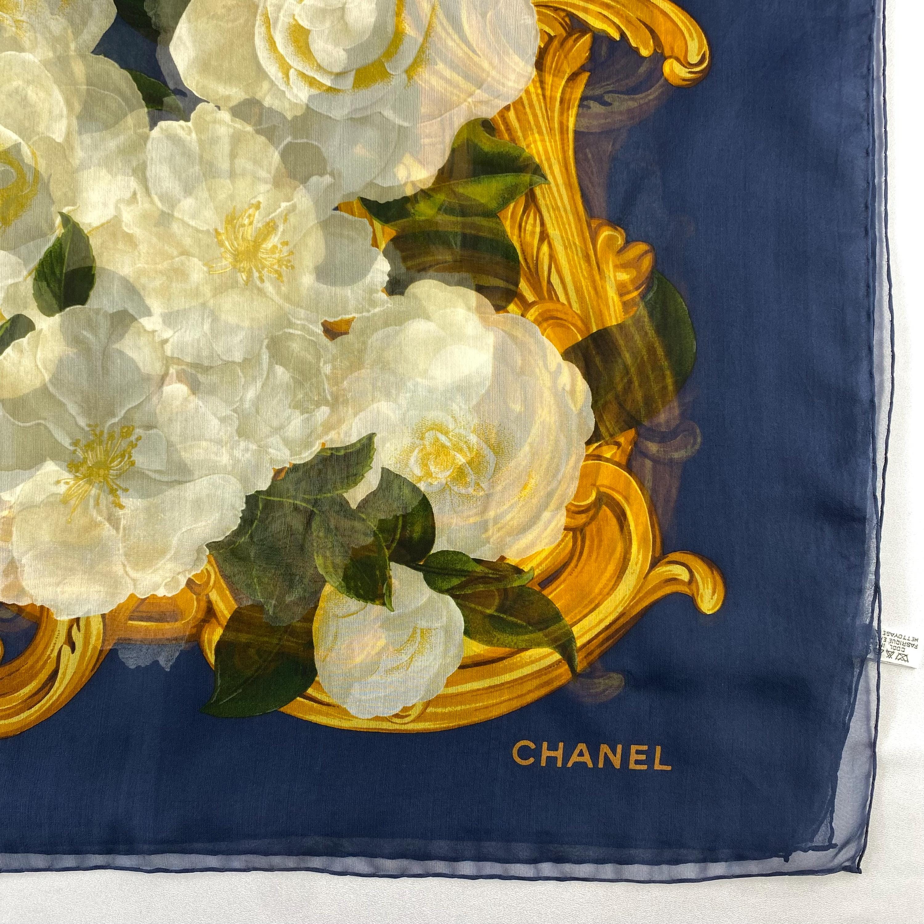 CHANEL スカーフ Vintage Chanel Silk Scarf , Chanel Silk Muffler, Vintage Chanel