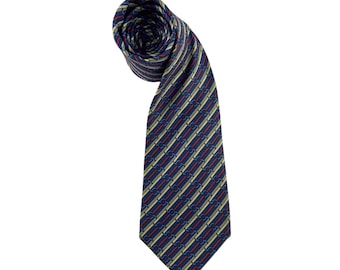 Vintage Hermès Paris Silk Tie 988 SA – Geometric Chain Link Pattern - Made in France