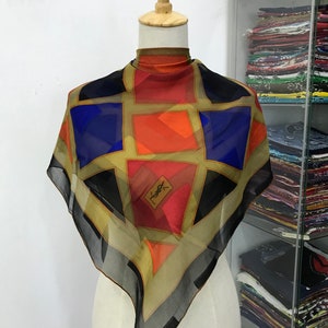 Vintage Yves Saint Laurent Silk Scarf Yves Saint Laurent Silk Muffler Yves Saint Laurent Silk Neck Scarf Yves Saint Laurent Silk Neck Warmer