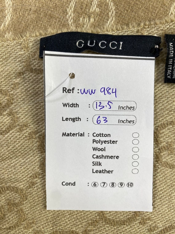 Gucci Scarf Muffler, Vintage Gucci Cashmere Scarf… - image 6