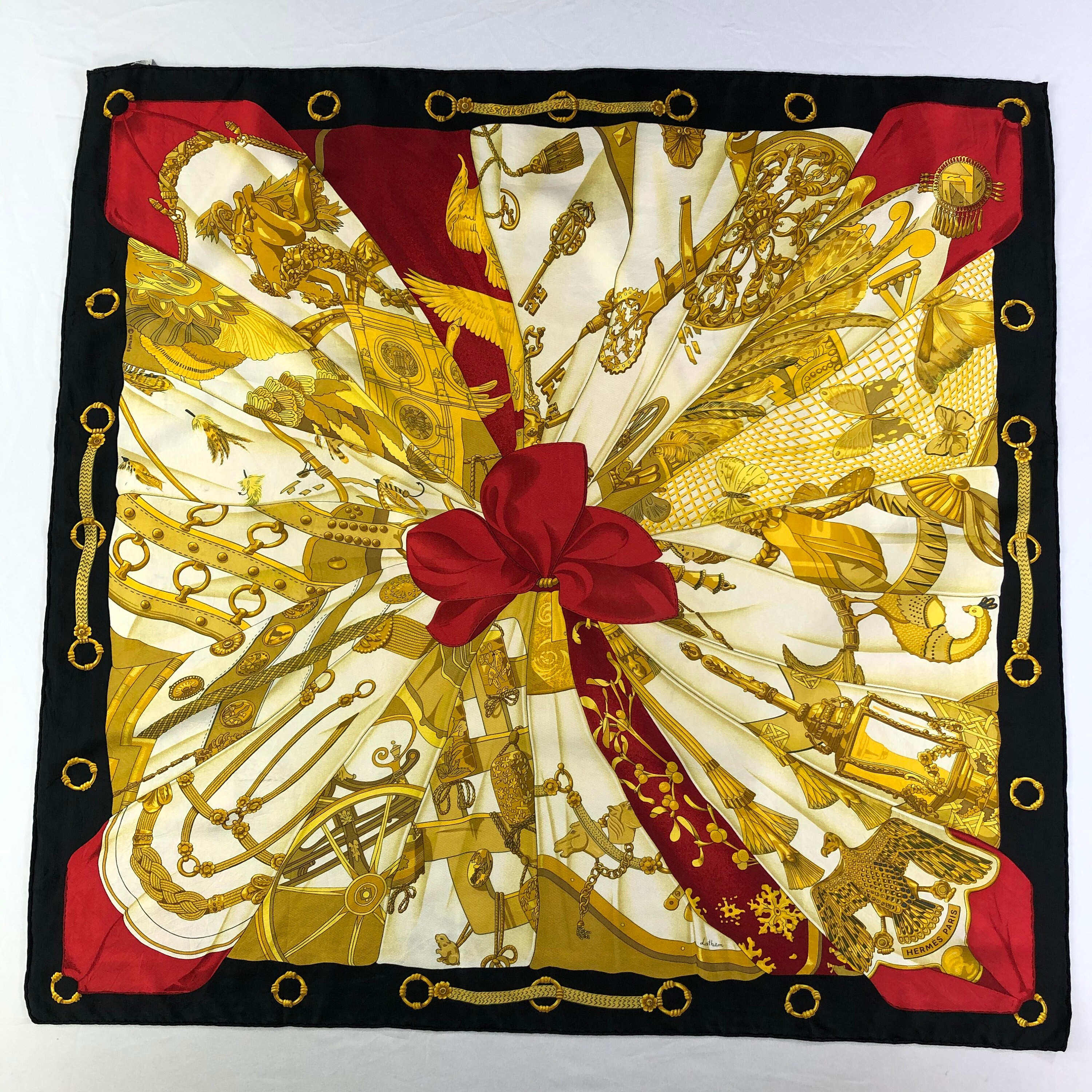 Vintage Hermes Soleil De Soie Silk Scarf Vintage Hermes Key