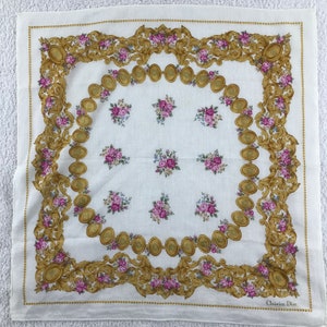 Vintage Dior Handkerchief, Dior Bandana, Vintage Dior Pocket Square, Christian Dior Handkerchief, Vintage Dior Neck Scarf