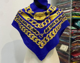 Vintage Silk Scarf, Chanel Vintage Silk Scarf 33 X 34 Inches, No