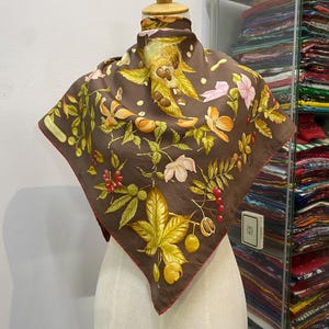 Vintage Salvatore Ferragomo Silk Stole,Salvatore Ferragomo Silk Scarf, Ferragomo Silk Muffler, Salvatore Ferragomo Floral Scarf