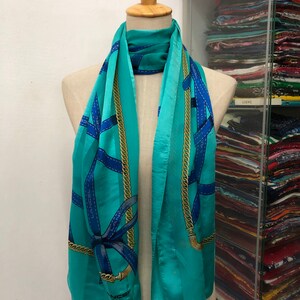 Vintage Lancel Silk Scarf, Twill Silk Scarf, Vintage Silk Muffler, Vintage Neck Scarf, Vintage Neck Accessories, Vintage Italian Silk Scarf,