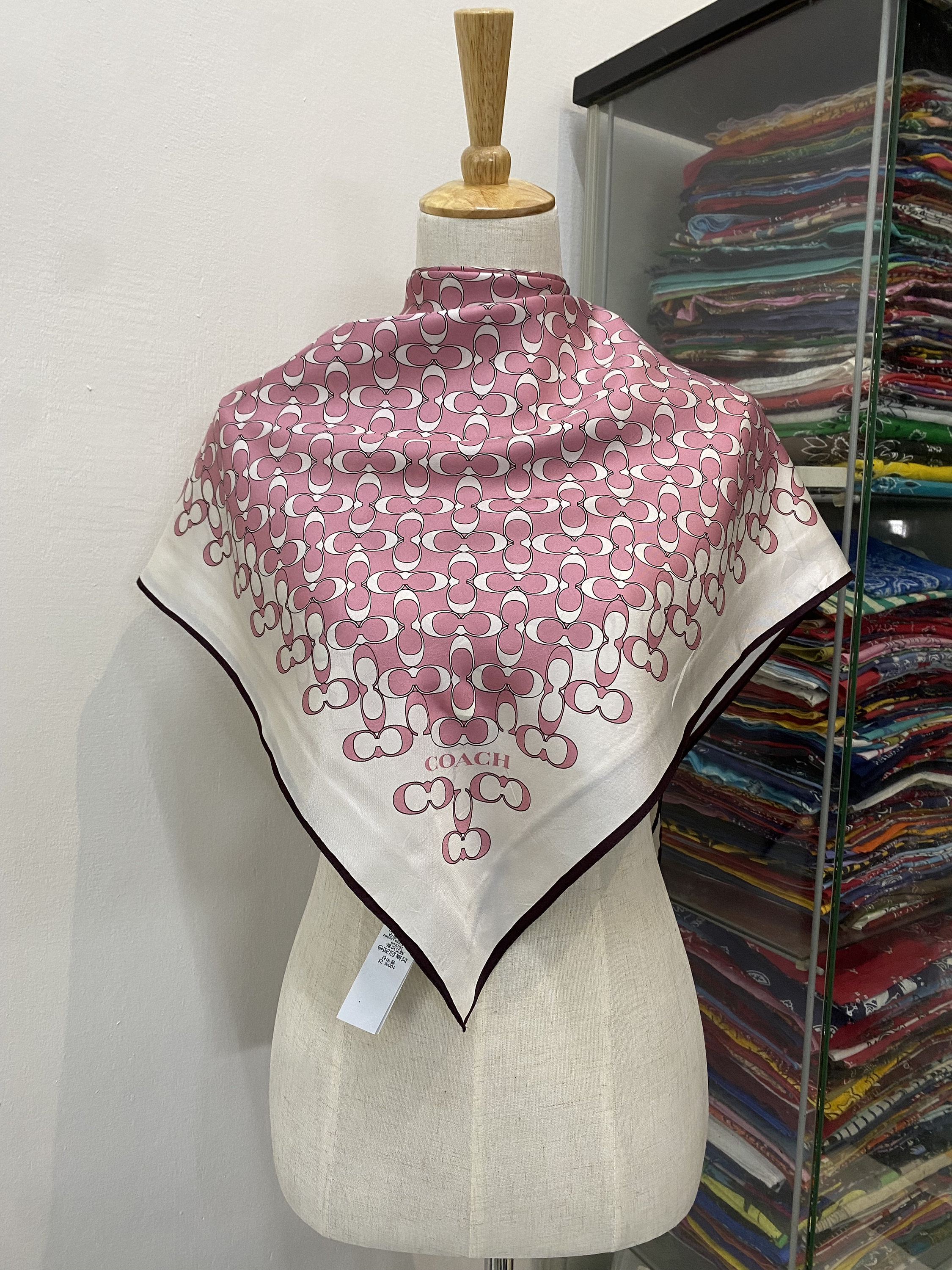 小物 Mame Hand Printed Rectangle Silk Scarf Hand Printed Rectangle Silk