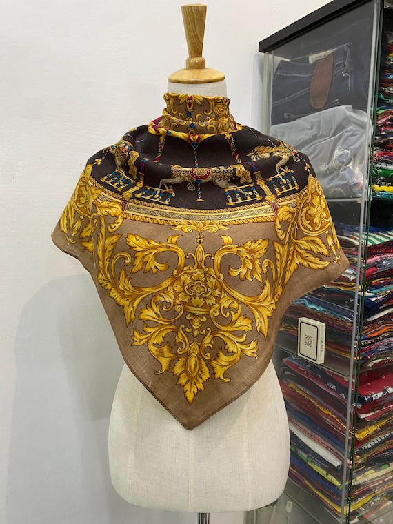Vintage Silk Scarf, Twill Silk Scarf, Vintage Silk Muffler