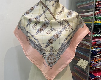 【CELINE】★Vintage★SQUARE SCARF 55 シルク＆綿 スカーフ Vintage Celine Shawl, Celine Silk Scarf, Celine Silk Muffler
