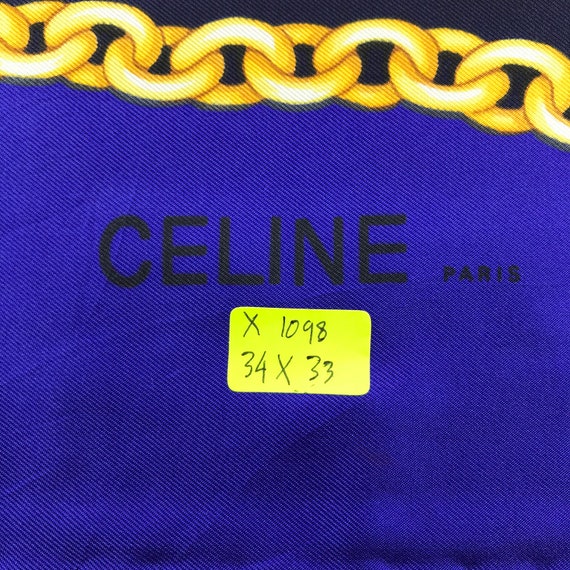 Vintage Celine Silk Scarf, Celine Silk Muffler, Vintage