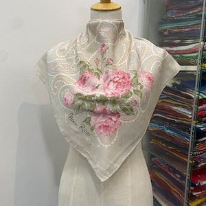 Vintage Nina Ricci Silk Scarf Nina Ricci Silk Shawl Nina Ricci Silk Muffler Vintage Nina Ricci Silk Neck Scarf Nina Ricci Foulards