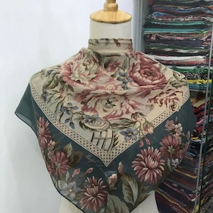 Vintage Ralph Lauren zijden sjaal, Ralph Lauren zijden sjaal, Ralph Lauren zijden uitlaat, Ralph Lauren sjaal, vintage Ralph Lauren zijden halsdoek