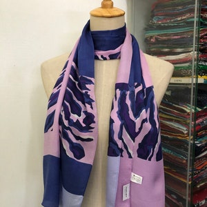 Vintage Carven Silk Scarf, Twill Silk Scarf, Vintage Silk Muffler, Vintage Neck Scarf, Vintage Neck Accessories, Vintage Italian Silk Scarf,