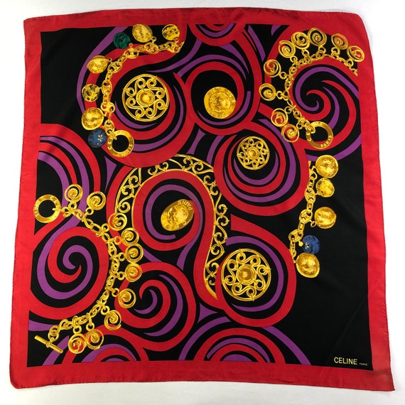 Vintage Celine Silk Scarf Neckerchief Neckwear Mu… - image 2