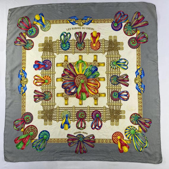 ヴィンテージ エルメス Les Rubans du Cheval シルク スカーフ