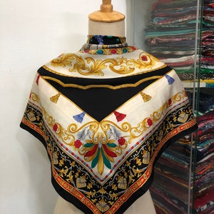 Vintage Silk Scarf, Twill Silk Scarf, Vintage Silk Muffler, Vintage Neck Scarf, Vintage Neck Accessories, Vintage Italian Silk Scarf,