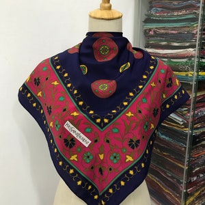 Vintage Yves Saint Laurent Silk Scarf Yves Saint Laurent Silk Muffler Yves Saint Laurent Silk Neck Scarf Yves Saint Laurent Silk Neck Warmer
