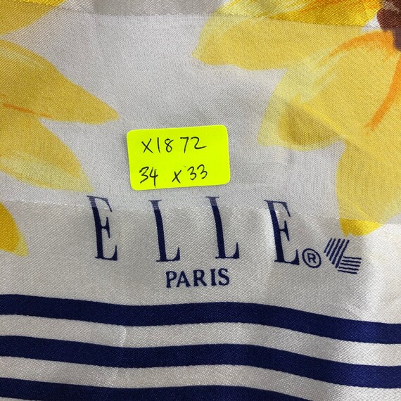 Vintage Elle Paris Silk Scarf Neckerchief Neckwea… - image 6