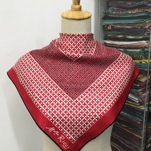 Vintage Melle Ricci Silk Scarf, Vintage Silk Scarf, Vintage 80s Silk Muffler, Vintage Classic Silky Scarf, Vintage 80s Shawl