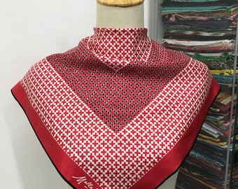 Szal jedwabny vintage Melle Ricci, szalik jedwabny vintage, szalik jedwabny vintage z lat 80., klasyczny szalik jedwabny vintage, szal vintage z lat 80.