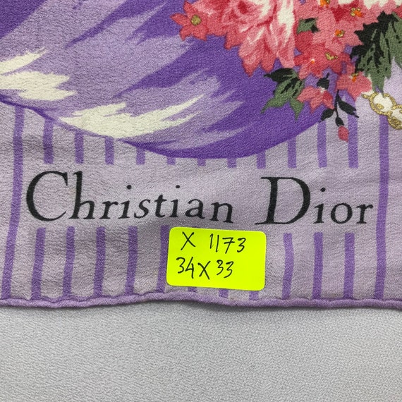 Vintage Christian Dior Silk Scarf Christian Dior … - image 7