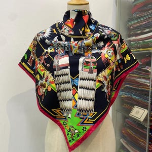 Vintage Hermes Kachina by Kermit Oliver Seidenschal Hermes 34x34 Hermes Seidenschal Hermes Schal Hermes Viereckschal Hermes Halstuch