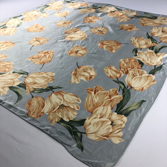 Vintage Pretty Printed Silk Scarf  Selected by Anna Corinna main image 1