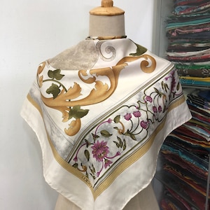 Vintage Loewe Silk Scarf, Loewe Silk Neckerchief, Loewe Neckwear, Vintage Loewe Silk Muffler, Loewe Silk Shawl, Vintage Loewe Accessories