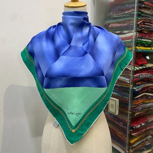 Vintage Cartier Silk Scarf, Must De Cartier Silk Scarf, Vintage Luxury Scarf, Cartier Silk Muffler, Vintage Must De Cartier Neck Scarf