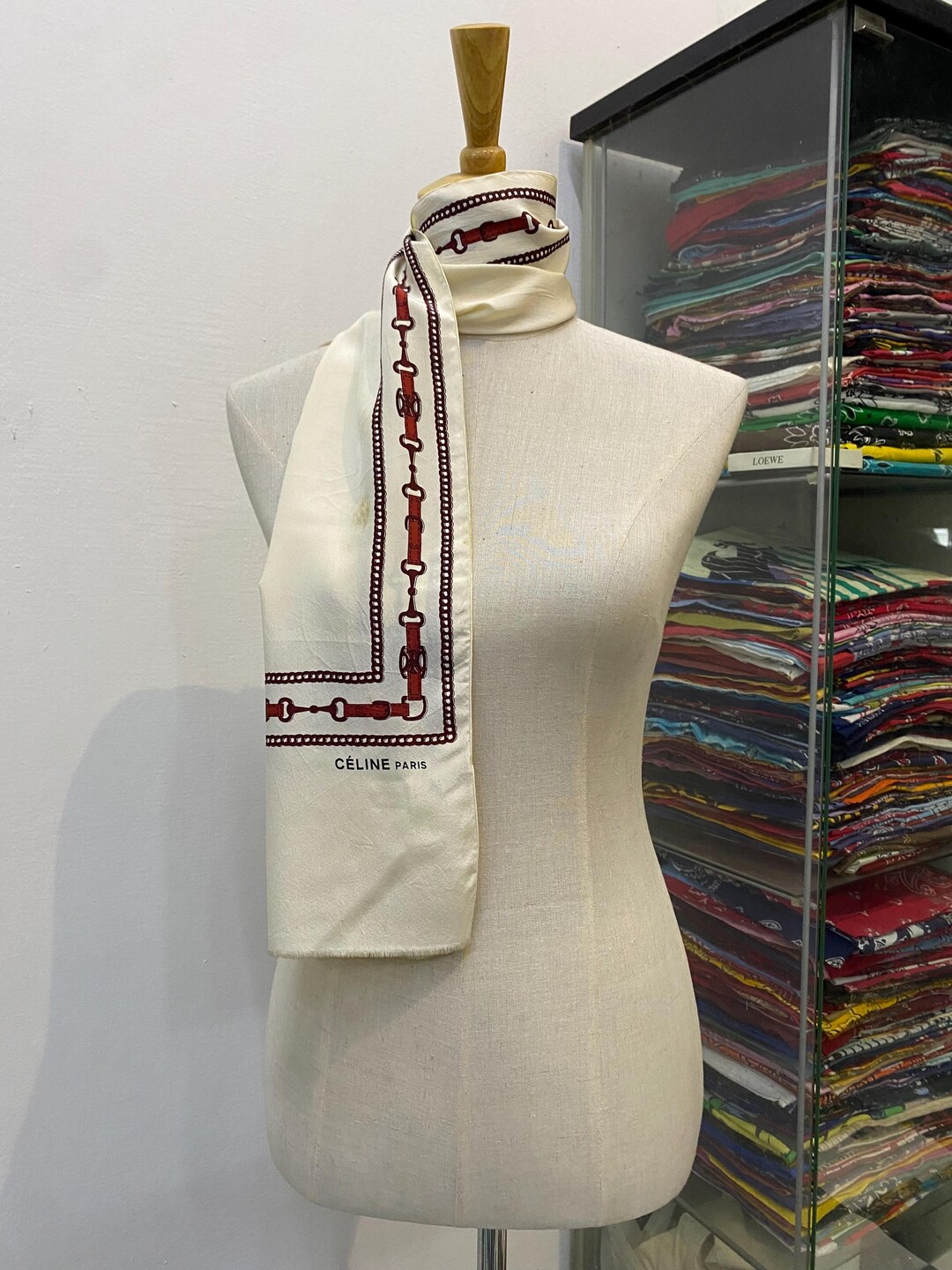 Vintage Celine Shawl, Celine Silk Scarf, Celine Silk Muffler