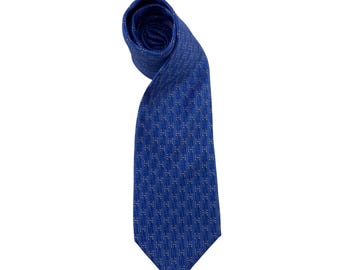 Vintage Hermès Paris Silk Tie 5075 PA, Authentic Hermès Neck Tie, Floral Pattern Necktie, Geometric Pattern Necktie