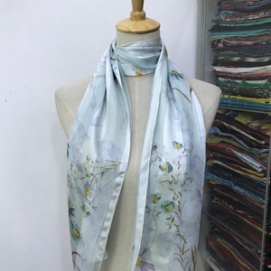 Vintage Guy Laroche Silk Scarf, Guy Laroche Silk Stole, Vintage Guy Laroche Silk Muffler, Guy Laroche Floral Scarf, Vintage Classic Scarf