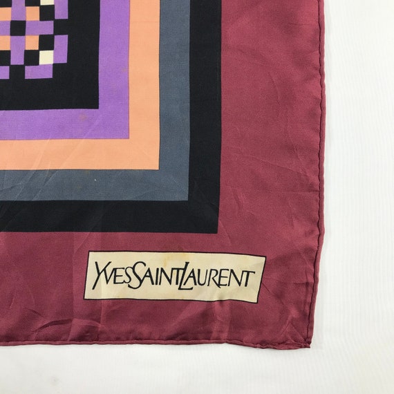 Vintage Yves Saint Laurent Silk Scarf Yves Saint … - image 4