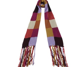 Vintage Guess Scarf Muffler Wool Muffler Vintage Multicolor Scarf Winter Wool Neck Scarf Soft Wool Scarves Italian Winter Scarf