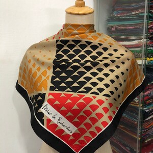 Vintage Silk Scarf, Twill Silk Scarf, Vintage Silk Muffler, Vintage Neck Scarf, Vintage Neck Accessories, Vintage Italian Silk Scarf,