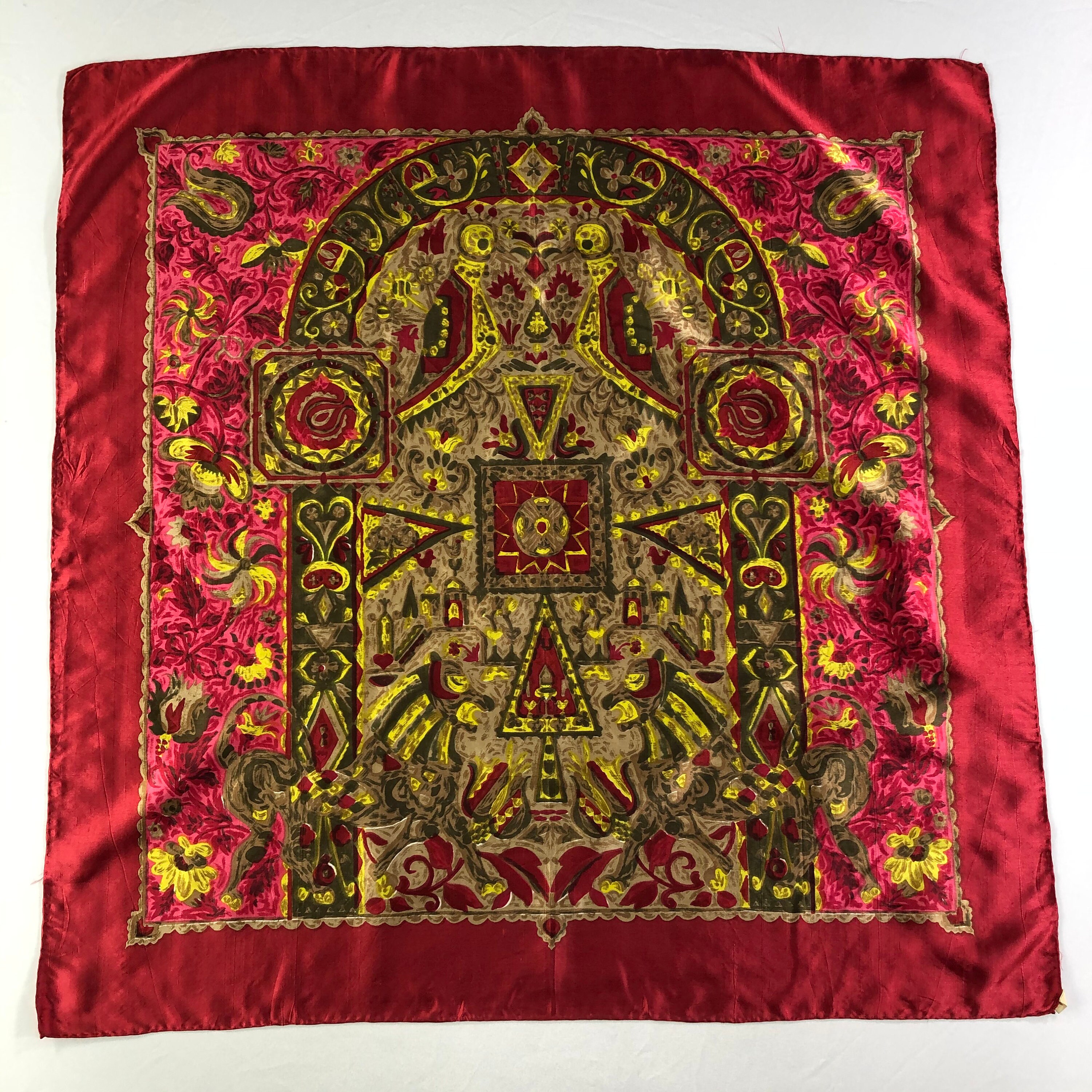 Vintage Mitsukoshi Silk Scarf,twill Silk Scarf,vintage Silk