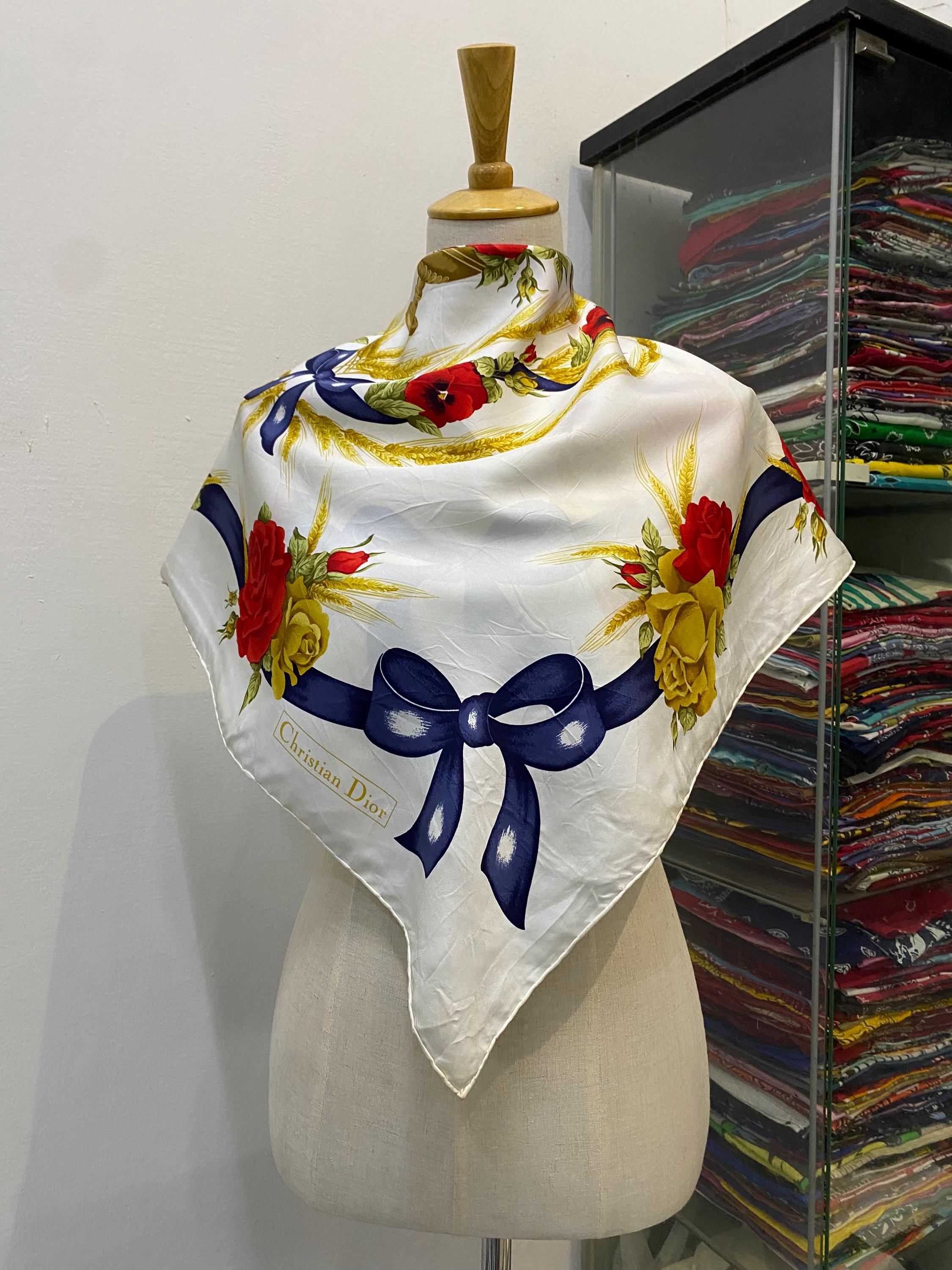 Vintage Christian Dior Silk Scarf Christian Dior Shawl Dior Silk