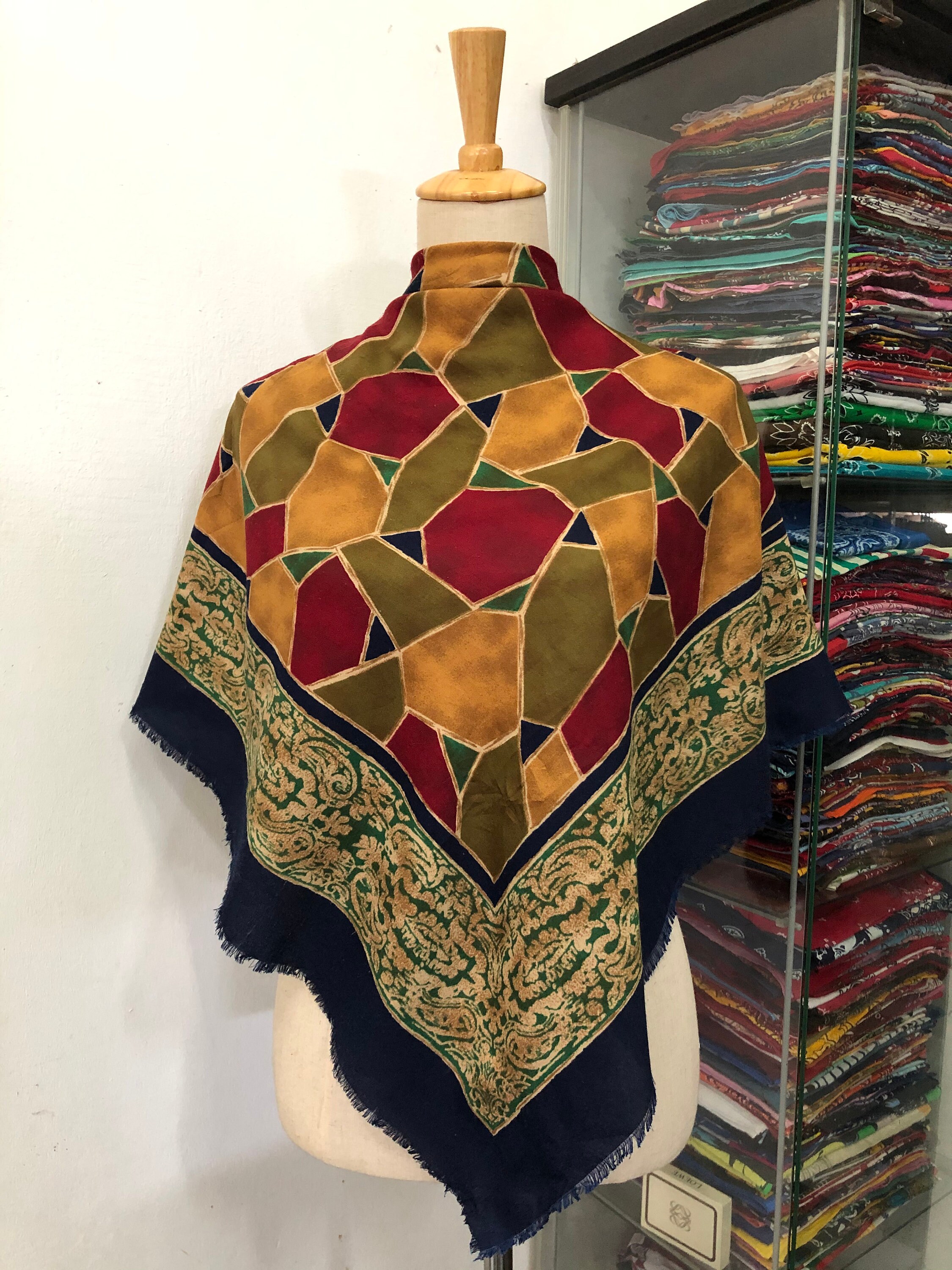 Vintage Silk Scarf, Twill Silk Scarf, Vintage Silk Muffler