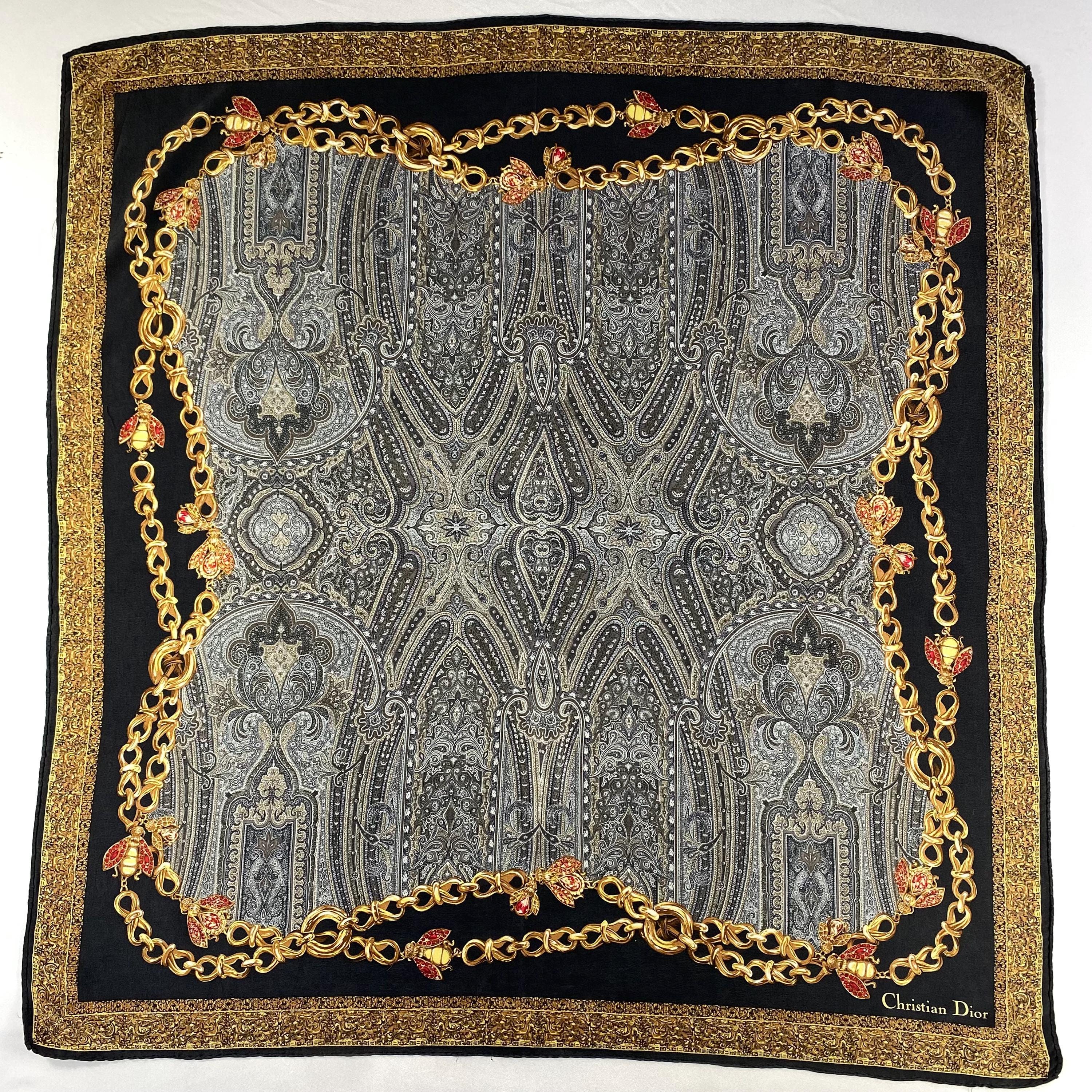 Christian Dior シルク ストール Echarpes Vintage Christian Dior Silk Scarf Christian Dior Shawl Dior Silk
