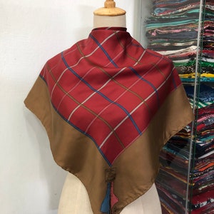 Vintage Burberry Silk Scarf, Burberry Silk Muffler, Vintage Burberry Neckerchief, Burberry Silk Muffler, Vintage Burberry Shawl